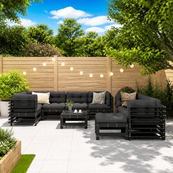 Modular 10-Piece Garden Lounge Set with Cushions
