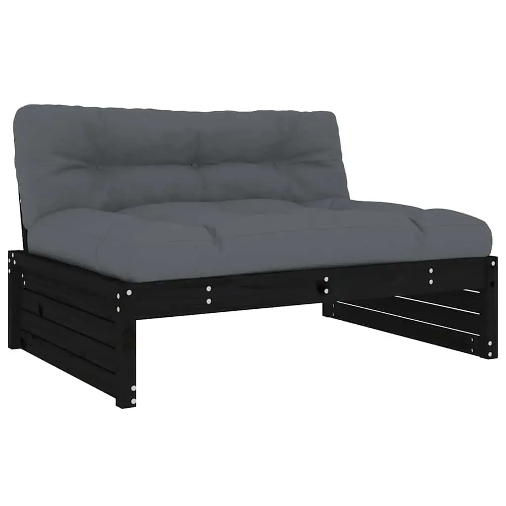 Garden Lounge Set 4 Piece Outdoor Furniture Patio Sofa with Cushions Black Wood