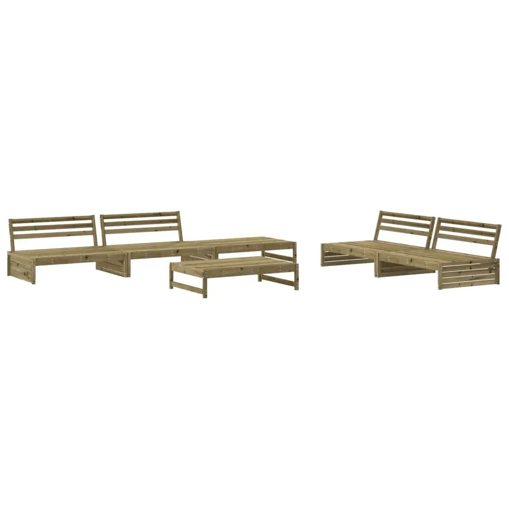 Garden Lounge Set 6 Piece Outdoor Furniture Impregnated Pine Wood with Cushions