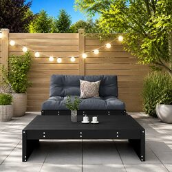 Perfect Fit: Black Wood 2-Piece Lounge Set for Outdoor Comfort