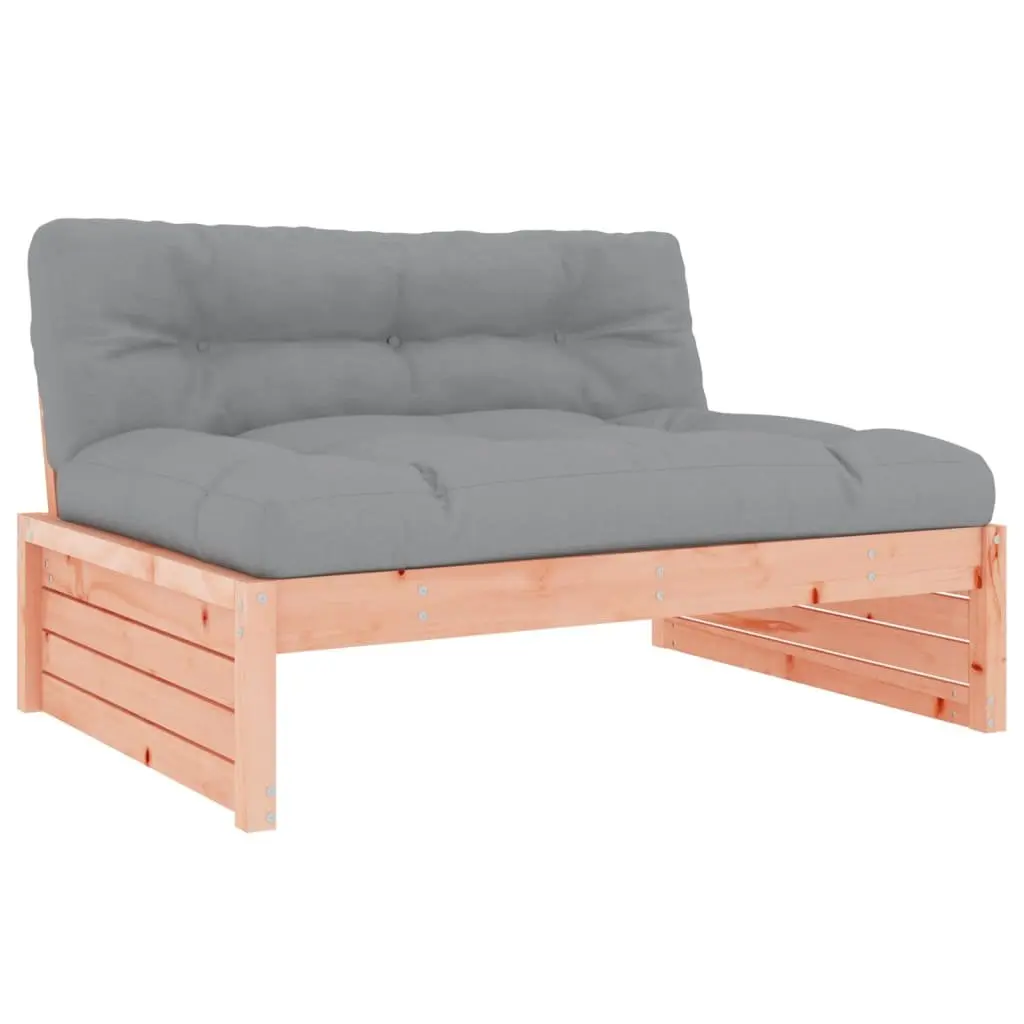Garden Lounge Set Solid Douglas Wood 2 Piece Outdoor Furniture with Cushions Brown
