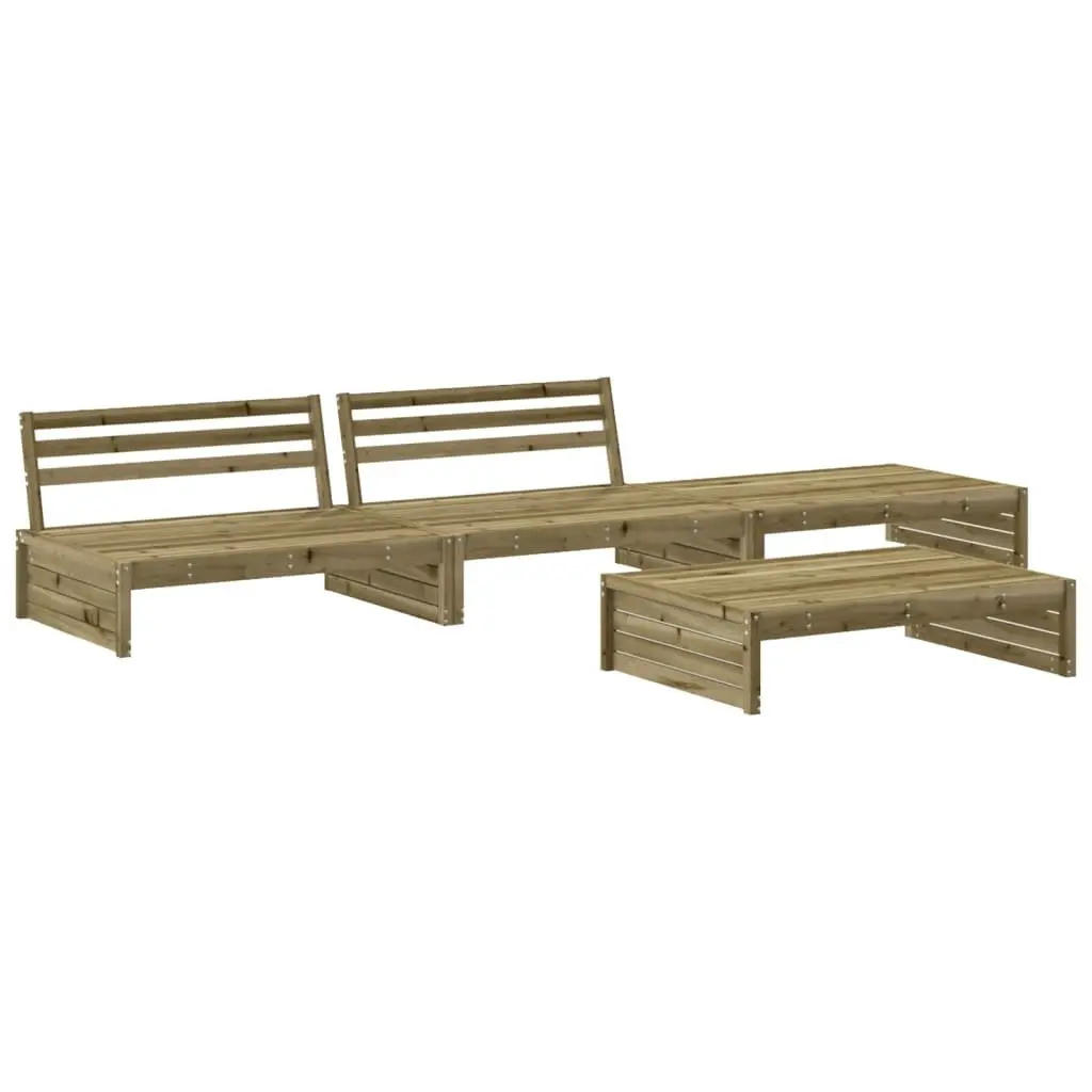 Garden Lounge Set Wooden 4 Piece Outdoor Furniture Patio Sofa with Cushions Brown