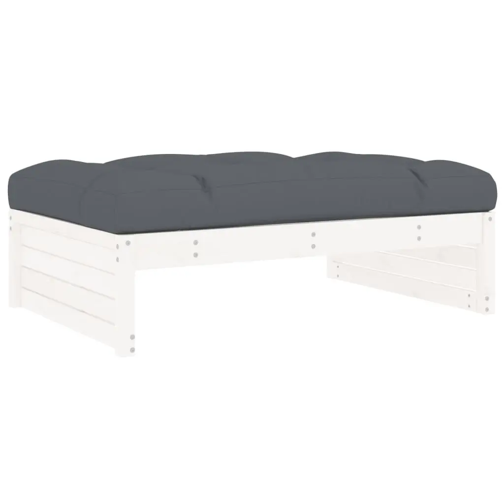 Outdoor Garden Lounge Set 5 Piece Wooden Furniture White with Cushions Patio