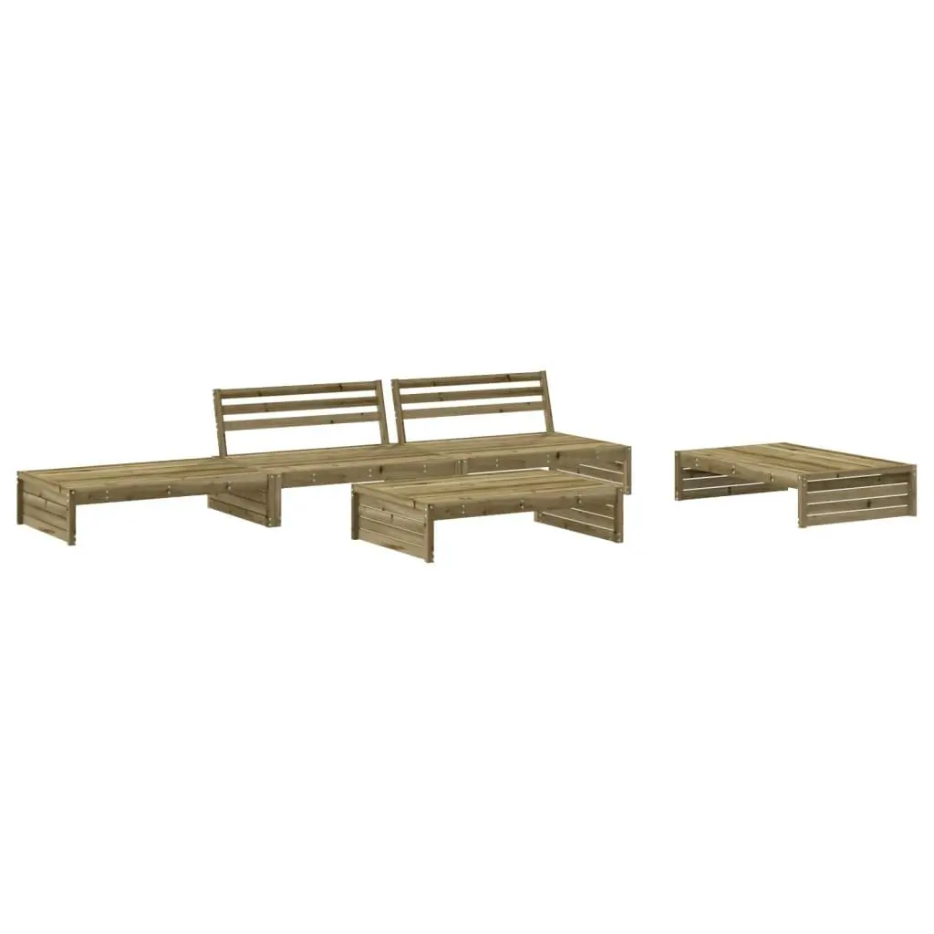 Garden Lounge Set Wooden 5 Piece Outdoor Furniture Patio Seating Cushions Brown