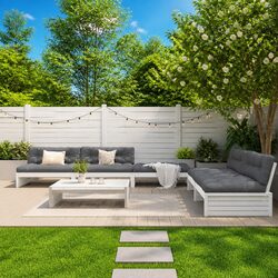 Practical White Outdoor Lounge Set with Cushions
