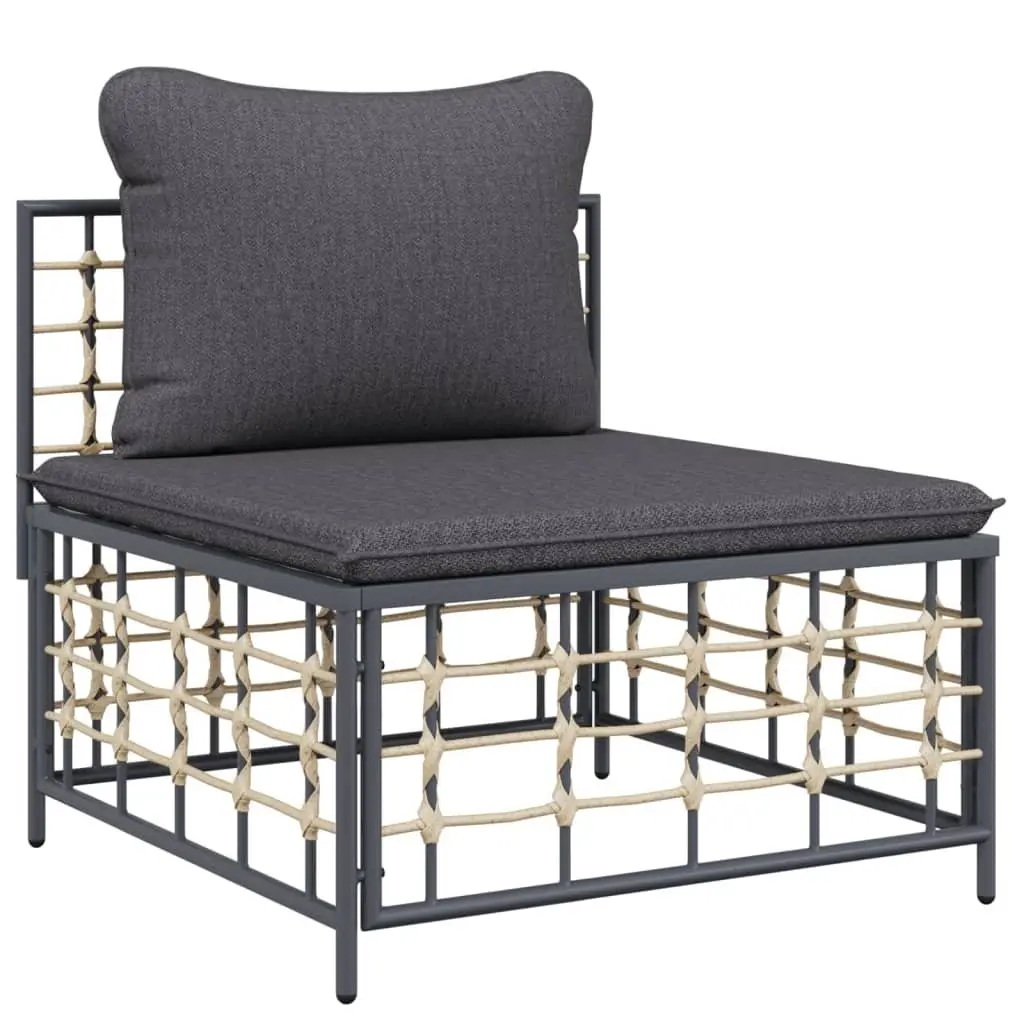 Garden Lounge Set 4 Piece Outdoor Seating Poly Rattan Furniture with Cushions