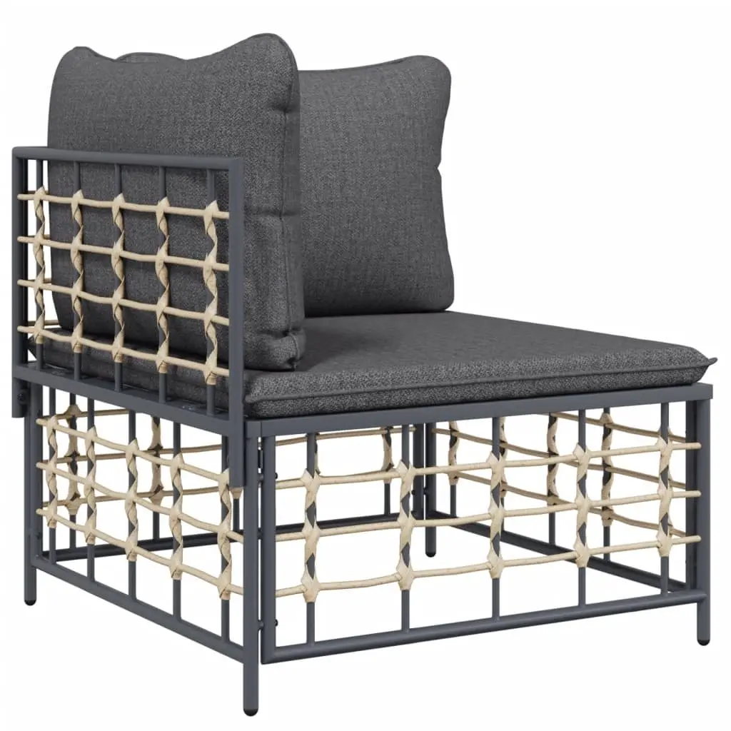 Garden Lounge Set Poly Rattan 8 Piece Outdoor Seating Anthracite