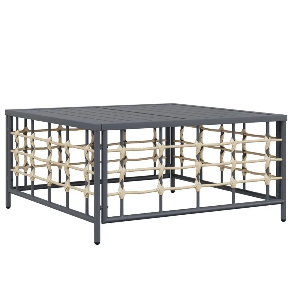 7 Piece Garden Furniture Modular Lounge Set Anthracite Poly Rattan Seating with Cushions