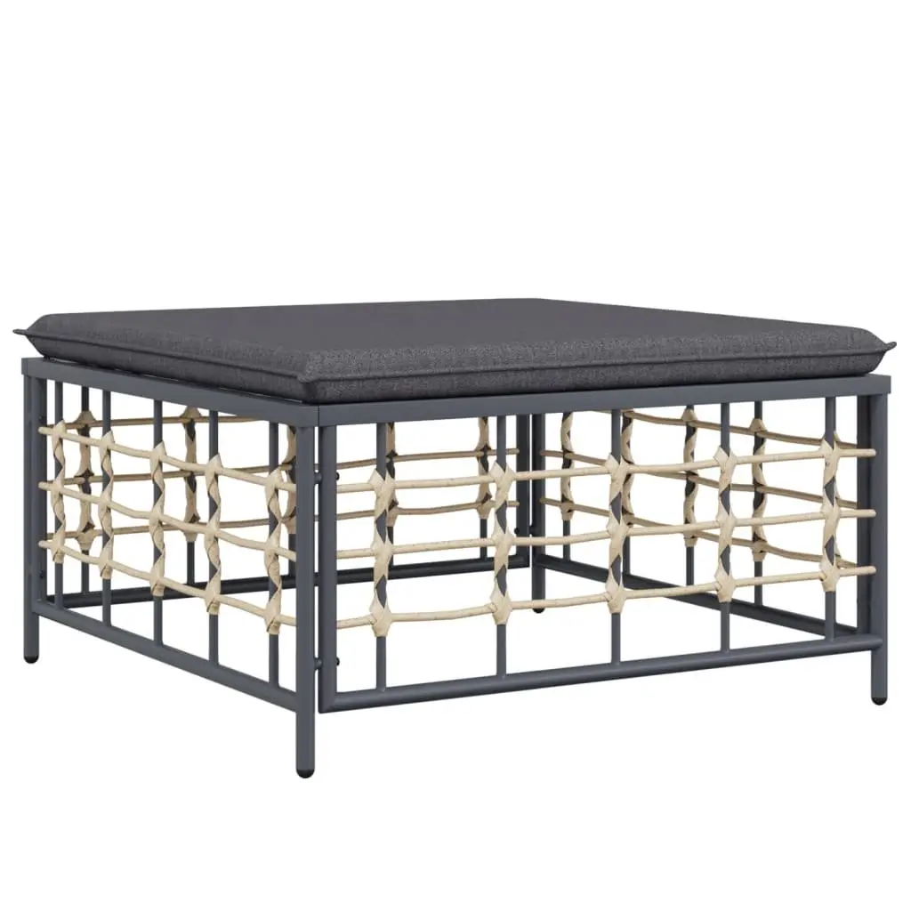 7 Piece Outdoor Lounge Set Modular Anthracite Poly Rattan with Cushions and Coffee Table
