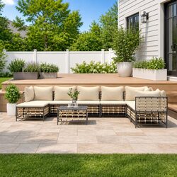 Practical 9-Piece Garden Lounge Set for Everyday Use
