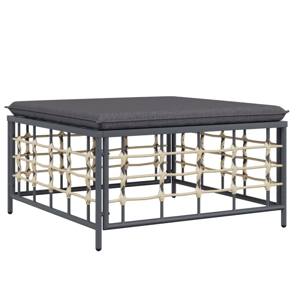 9 Piece Garden Lounge Set Outdoor Seating Poly Rattan Anthracite with Cushions
