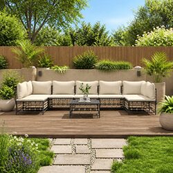 Practical 8 Piece Garden Lounge Set for Every Outdoor Space