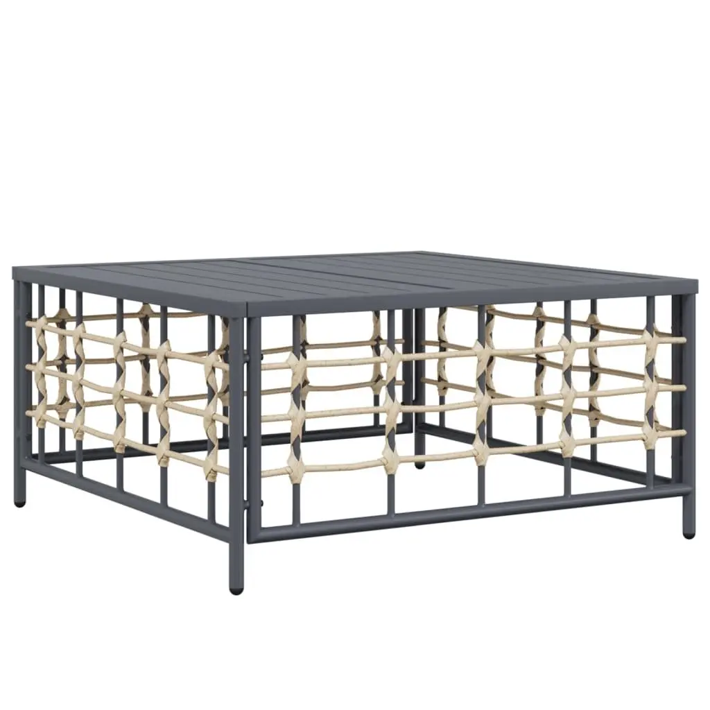 8 Piece Garden Lounge Set Modular Weather-Resistant Poly Rattan with Cushions Anthracite Steel Frame