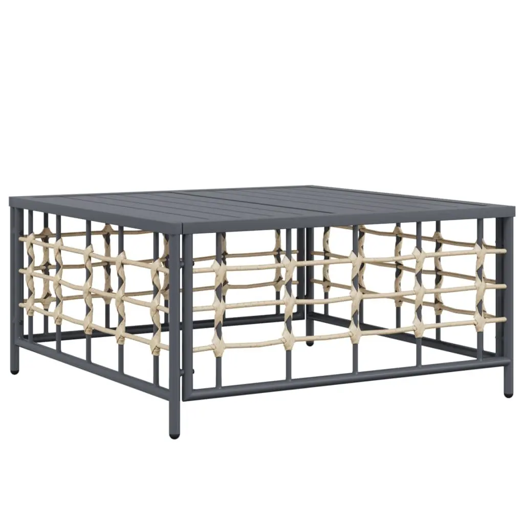 Garden Lounge Set Poly Rattan 10 Piece Modular Anthracite Outdoor Furniture with Cushions