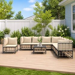 Practical 9-Piece Lounge Set for Your Outdoor Space