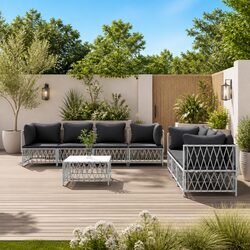 Practical 8-Piece Modular Sofa Set for Outdoor Living