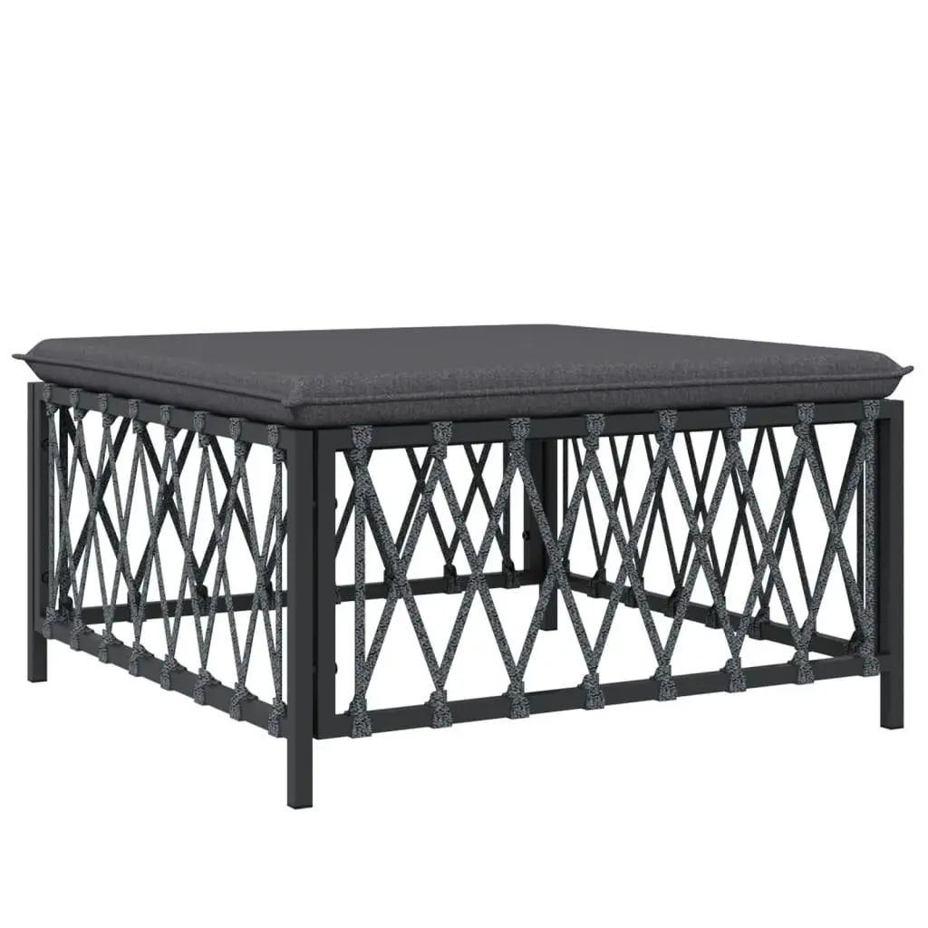 4 Piece Garden Lounge Set Powder-coated Steel Frame Woven Fabric Cushions Anthracite