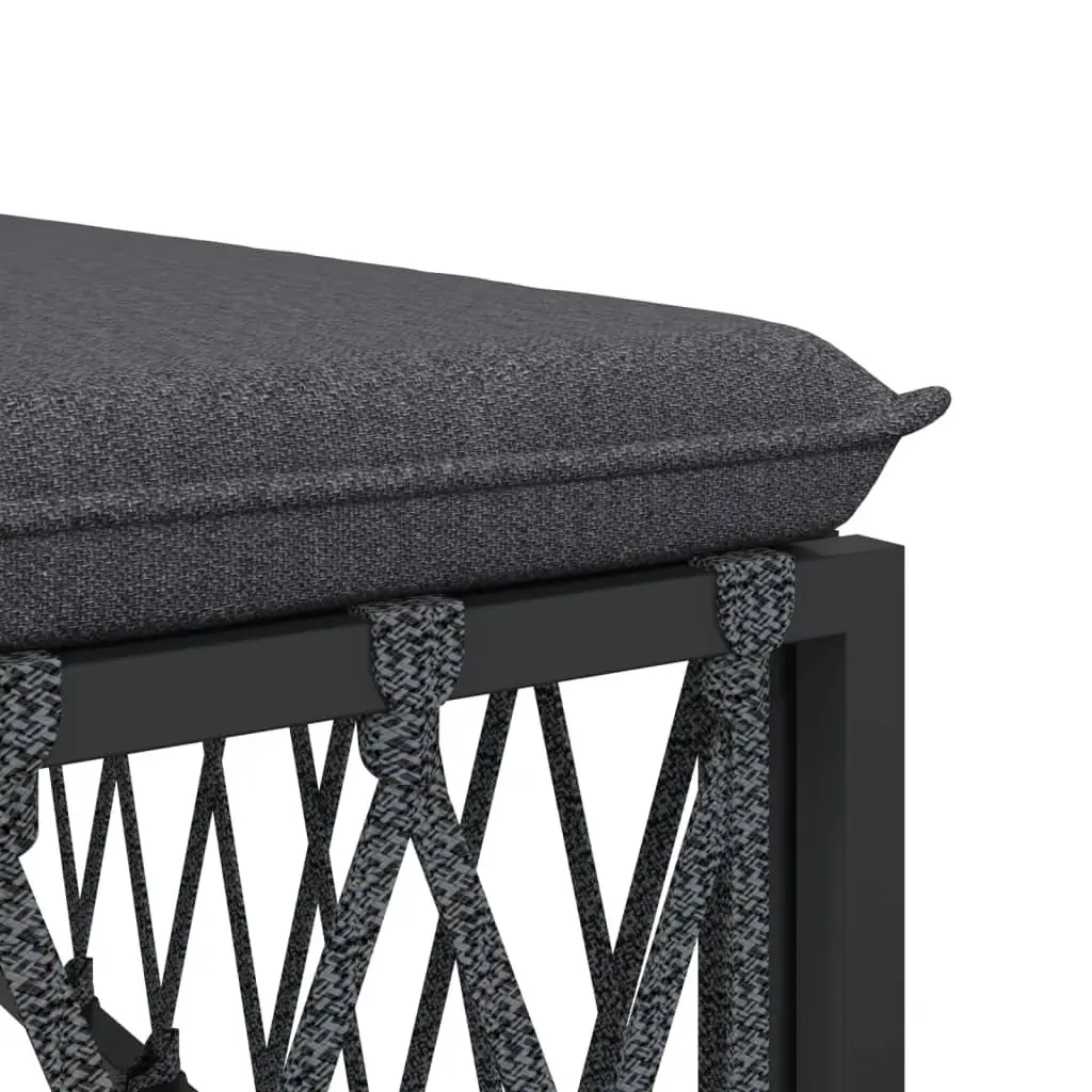 4 Piece Garden Lounge Set Powder-coated Steel Frame Woven Fabric Cushions Anthracite