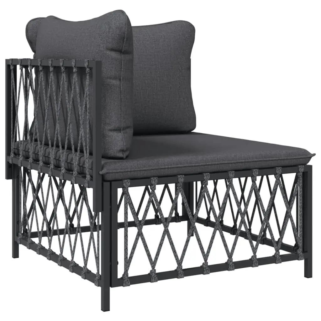 Garden Lounge Set 4 Piece Outdoor Furniture Anthracite Steel Frame with Cushions