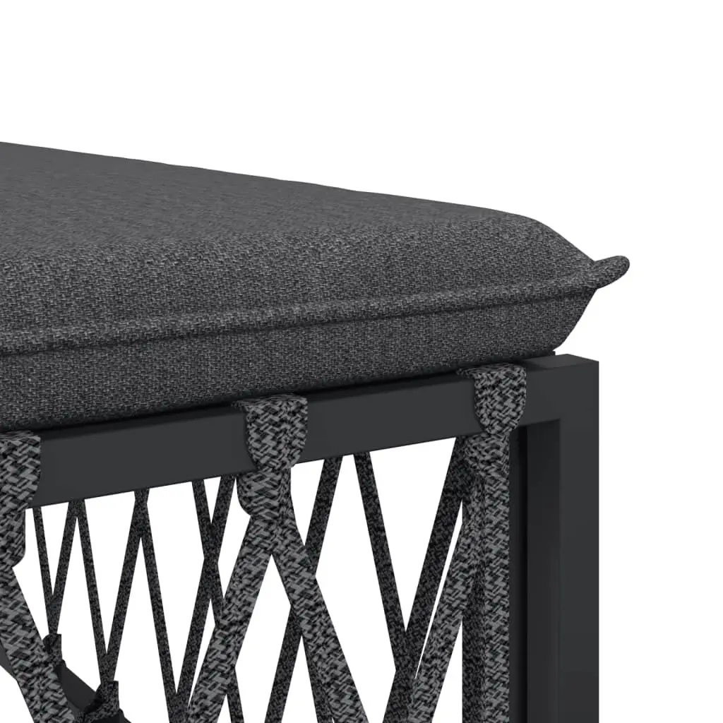 Garden Lounge Set 4 Piece Steel Frame Woven Fabric Cushions Anthracite