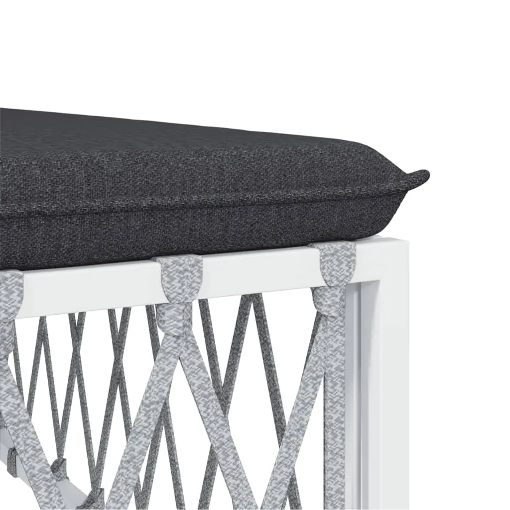 Garden Lounge Set 6 Piece Modular Outdoor Furniture White Powder-coated Steel Frame with Cushions