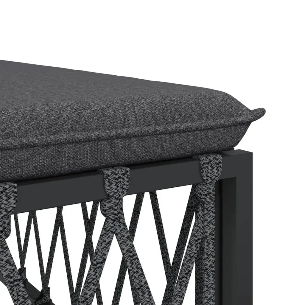Garden Lounge Set Steel Frame 5 Piece Outdoor Furniture Anthracite with Cushions