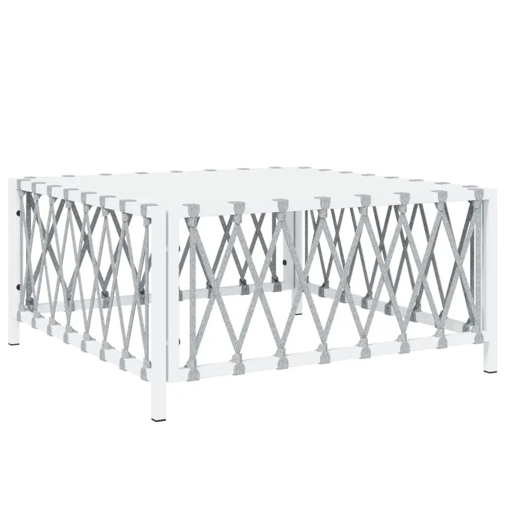 6 Piece Modular Garden Lounge Set White Powder-coated Steel Frame with Cushions