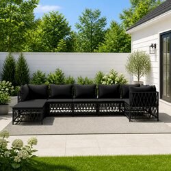 7 Piece Modular Outdoor Lounge Set for Versatile Use