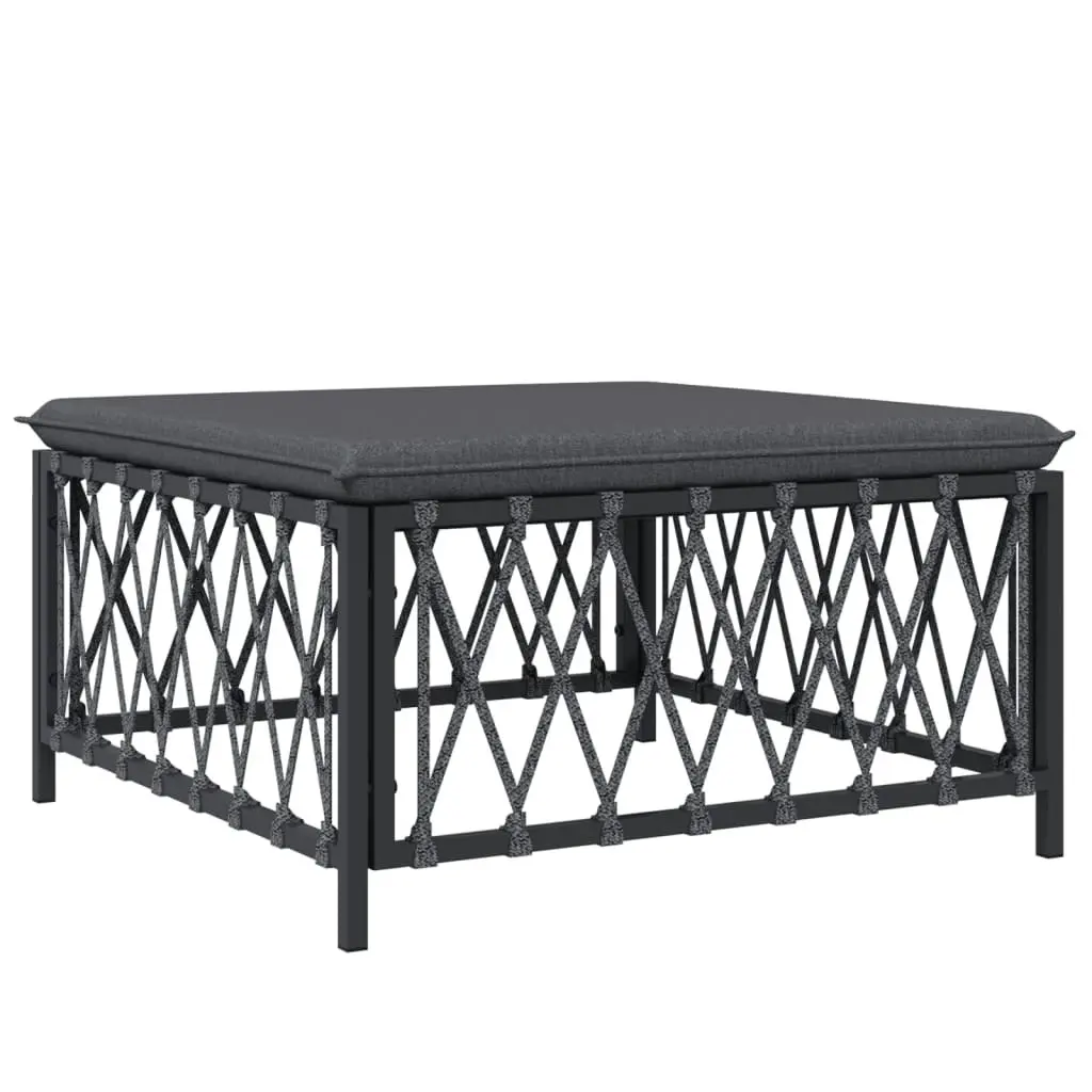 7 Piece Outdoor Lounge Set Modular Steel Frame Cushioned Anthracite Garden Sofa