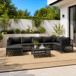 Practical 8-Piece Modular Lounge Set for Outdoor Use