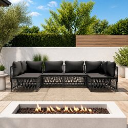 6-Piece Modular Lounge Set for Versatile Outdoor Use