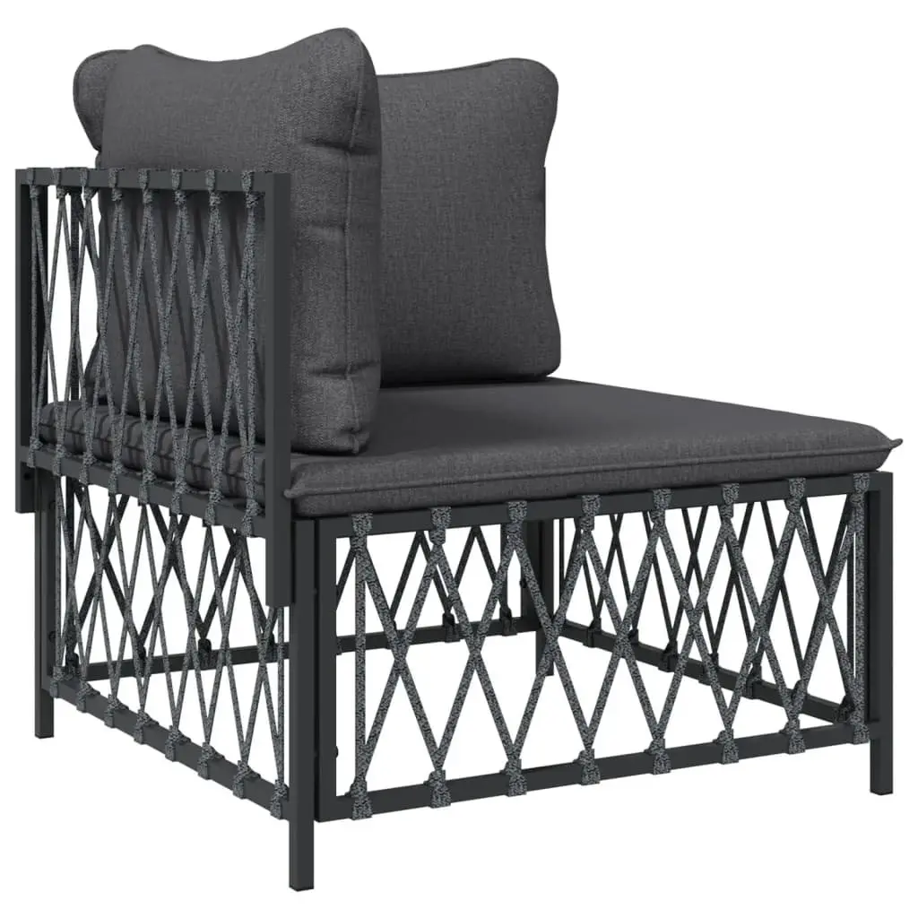 Modular Outdoor Lounge Set Powder-coated Steel 8 Piece Anthracite