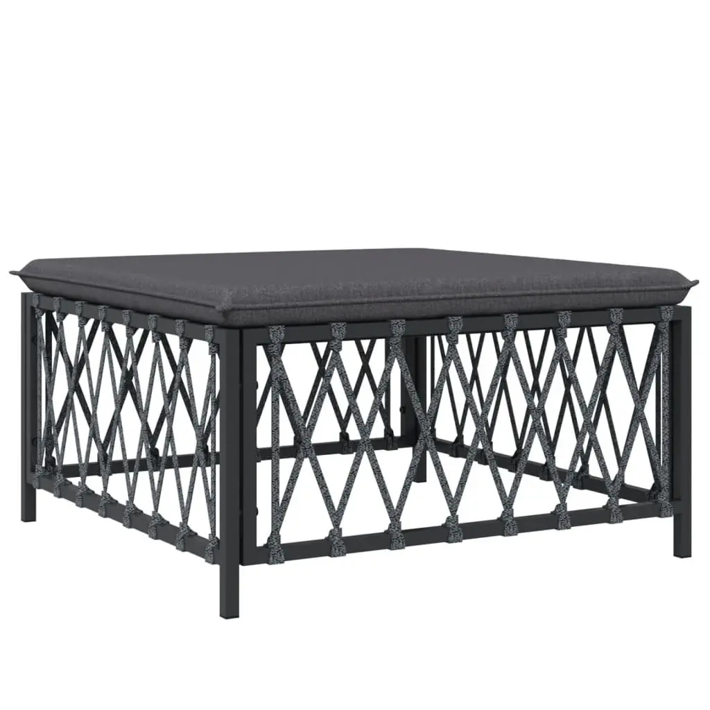 9 Piece Garden Lounge Set Modular Sofa Woven Fabric Anthracite Powder-coated Steel