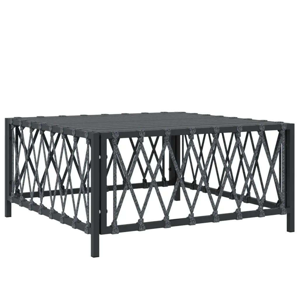 9 Piece Garden Lounge Set Modular Sofa Woven Fabric Anthracite Powder-coated Steel