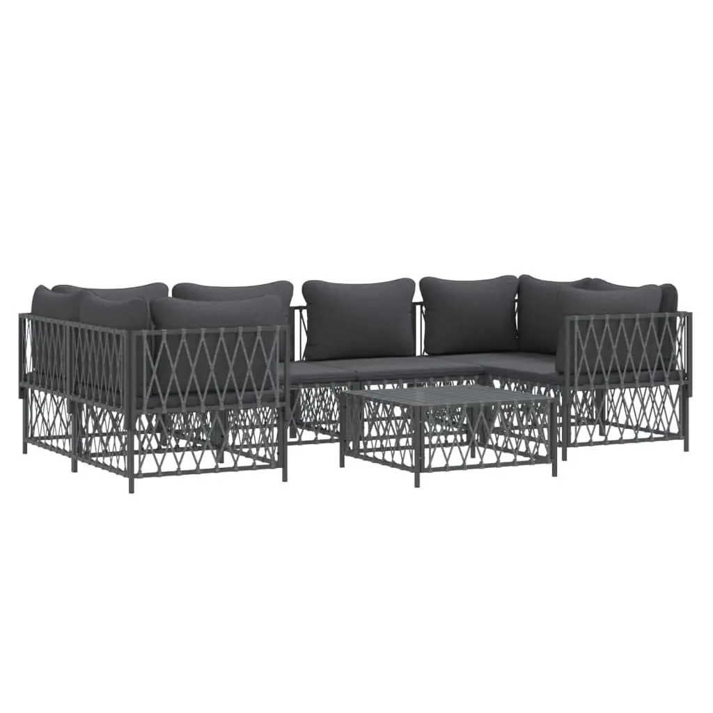 7 Piece Garden Lounge Set Outdoor Sofa Furniture Anthracite with Cushions