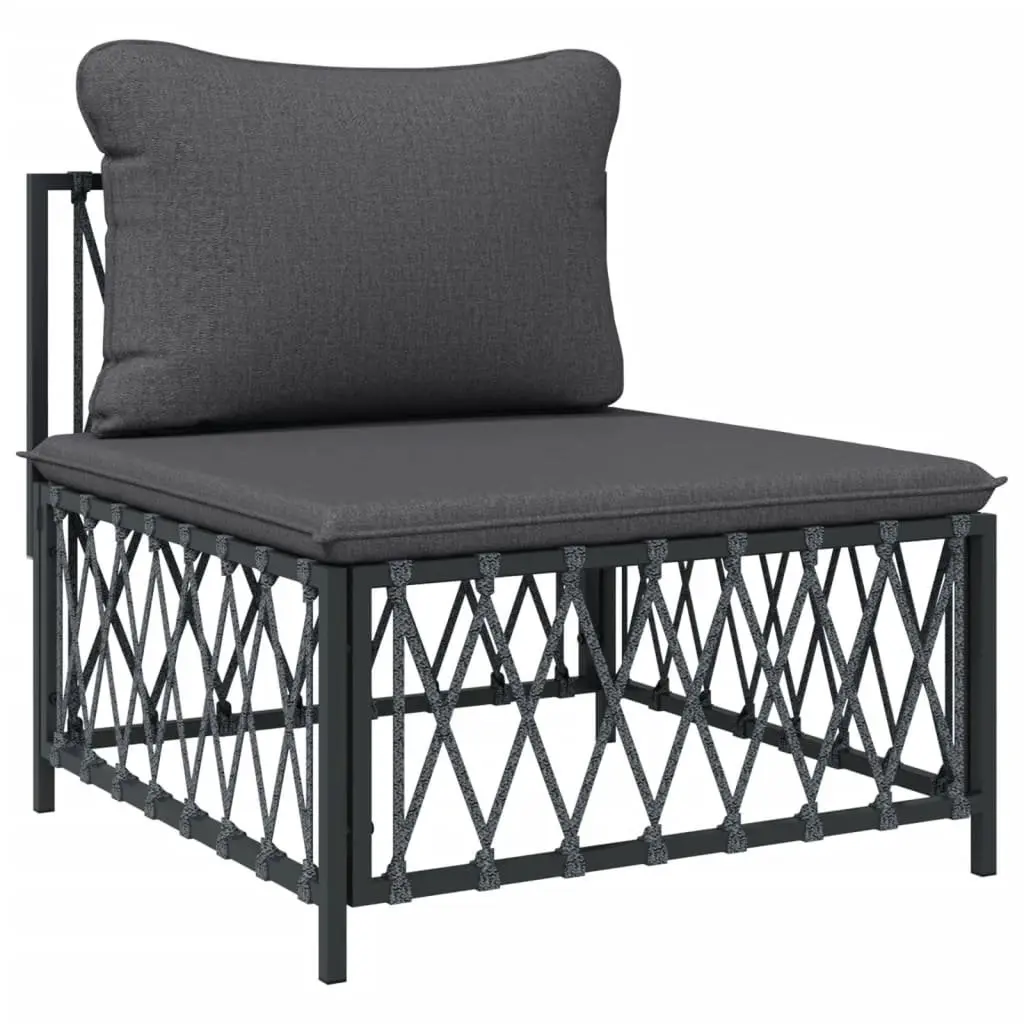 Garden Lounge Set 8 Piece Modular Outdoor Furniture Anthracite Steel Frame