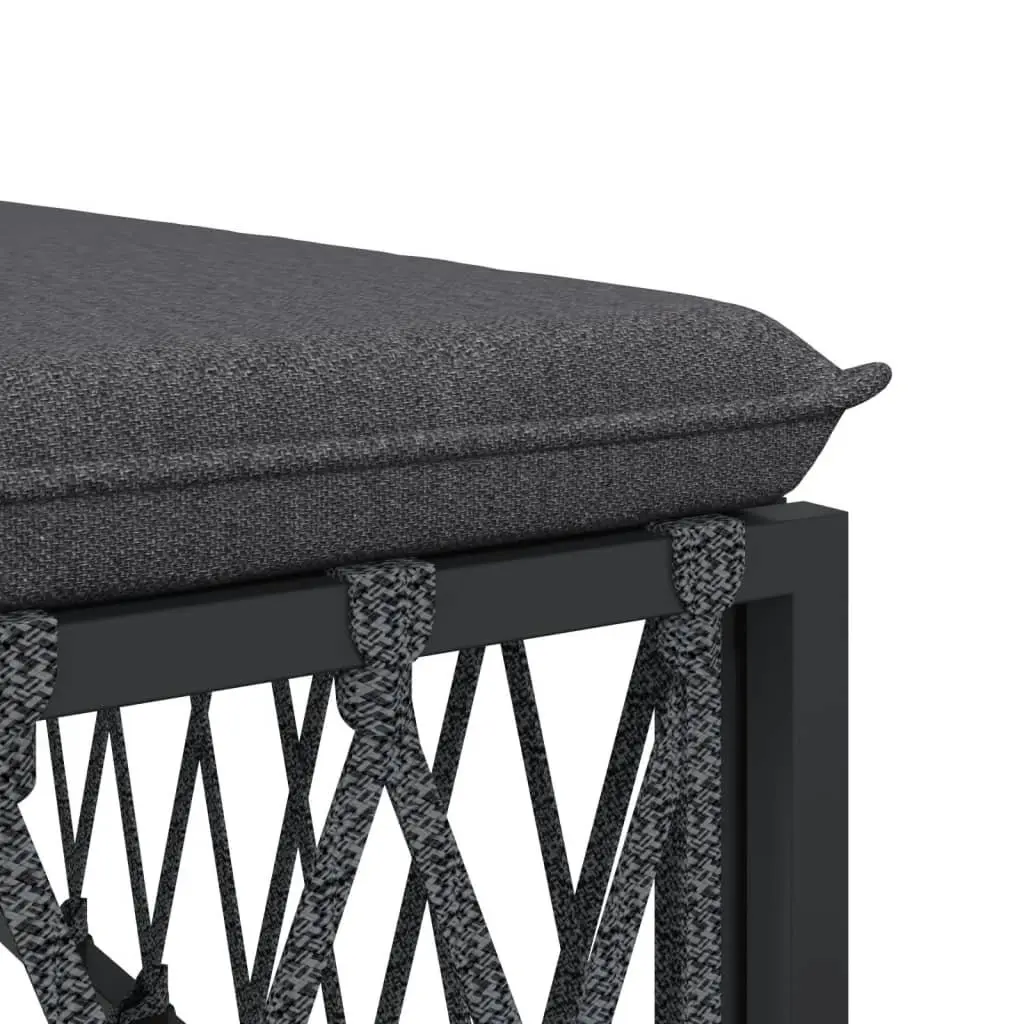 Garden Lounge Set Modular Sofa 10 Piece Powder-coated Steel Anthracite Woven Fabric with Cushions