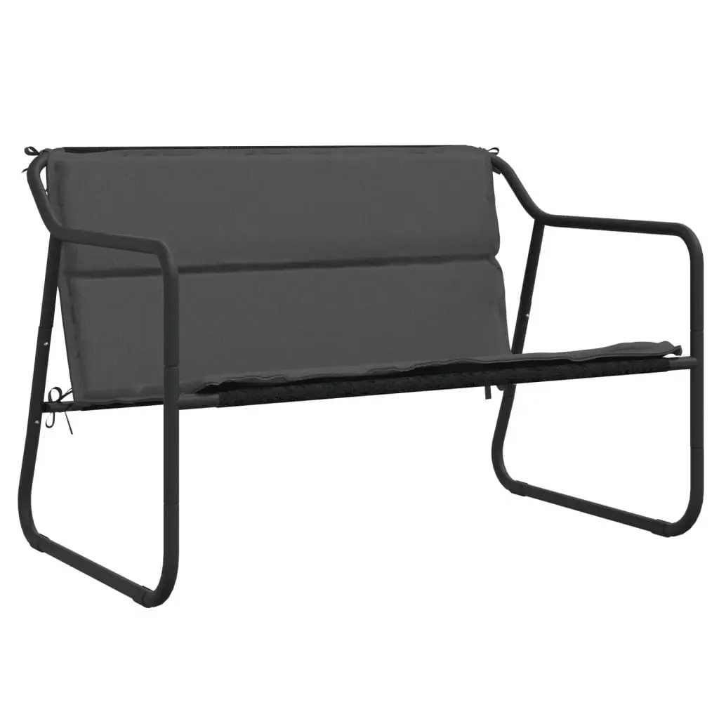 Outdoor Lounge Set Steel Frame Textilene Fabric 4 Piece Anthracite