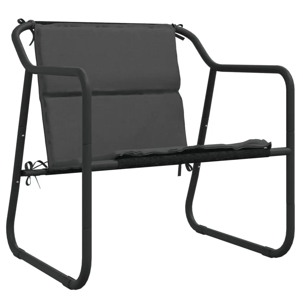 Outdoor Lounge Set Steel Frame Textilene Fabric 4 Piece Anthracite