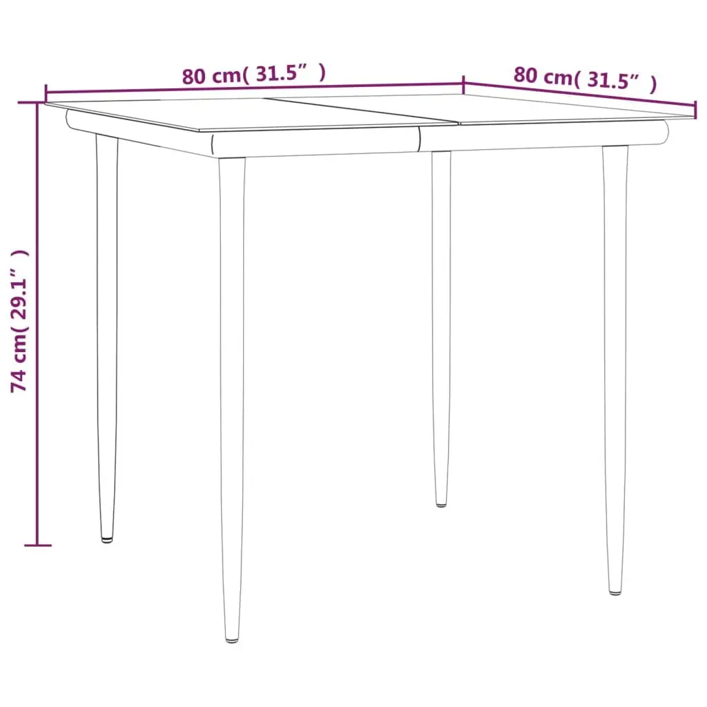 Garden Dining Set 5 Piece Outdoor Furniture Poly Rattan Steel Frame Glass Table