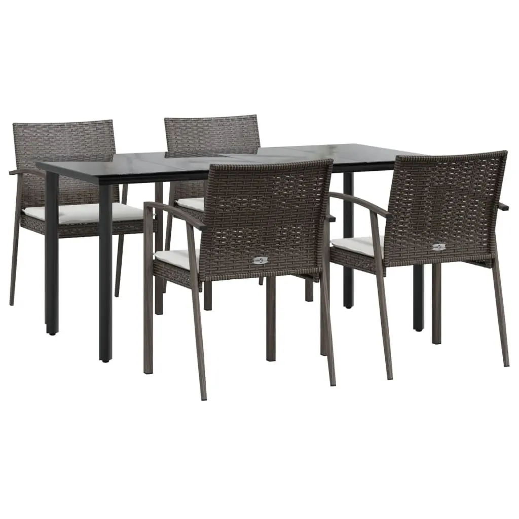 Garden Dining Set 5 Piece Outdoor Furniture Poly Rattan Patio Table Chairs