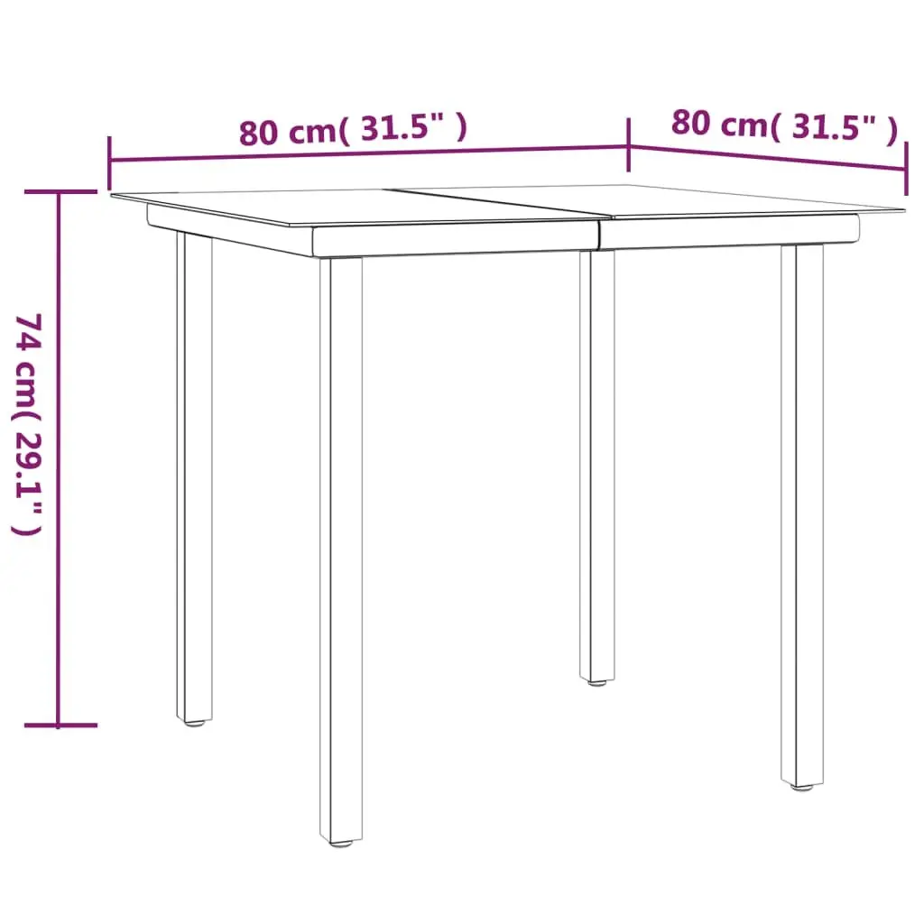 Garden Dining Set 3 Piece Outdoor Furniture Patio Table Chair with Cushions