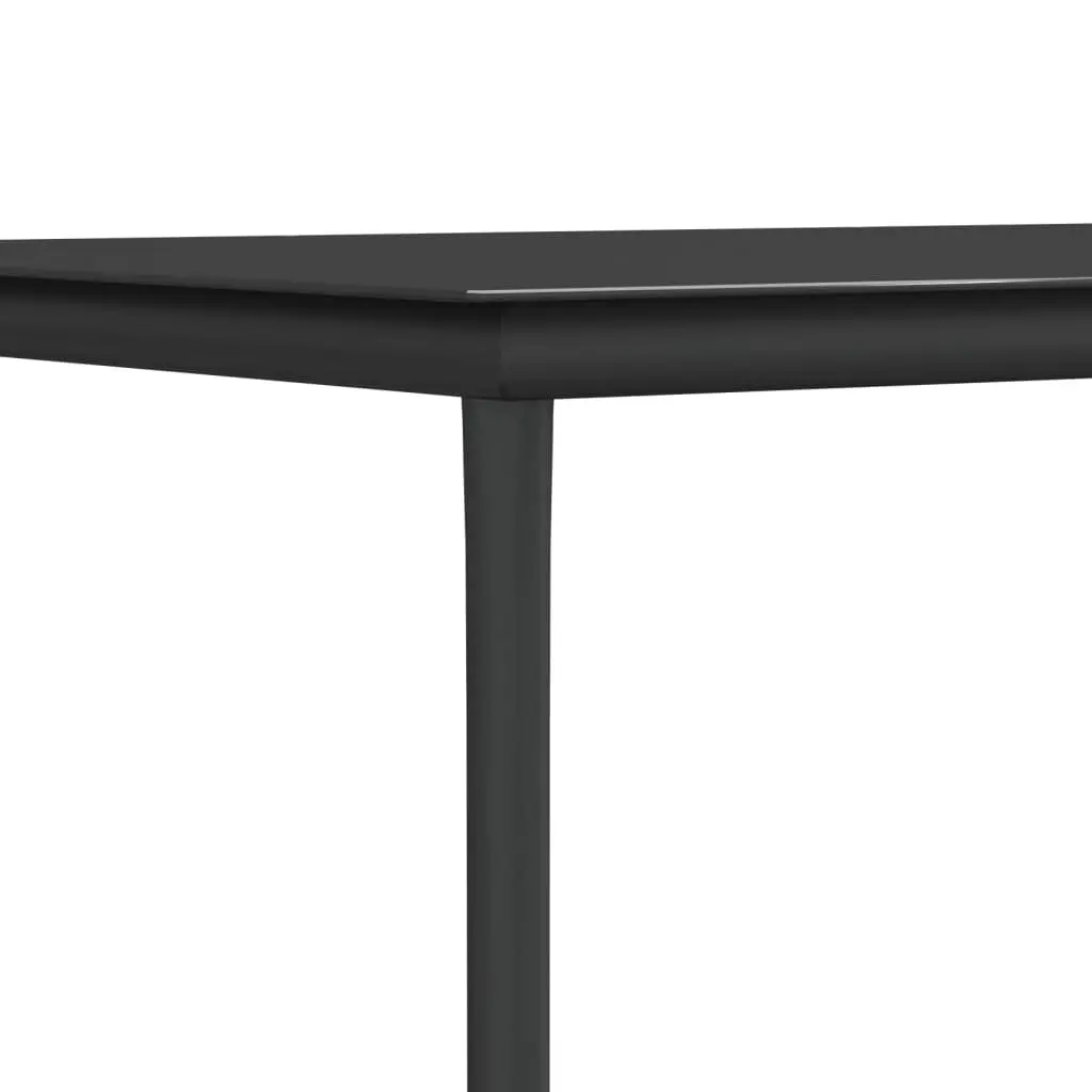 Outdoor Dining Set Black Textilene Steel Frame 5 Piece Table and Chairs