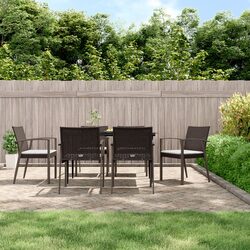 6-Chair Outdoor Seating Set with Cushions