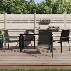 Practical 4-Piece Outdoor Garden Chairs Set in Black