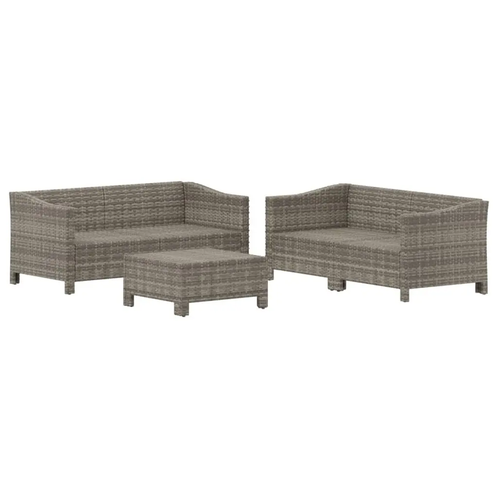 Garden Lounge Set 5 Piece Modular Outdoor Furniture Grey PE Rattan with Cushions