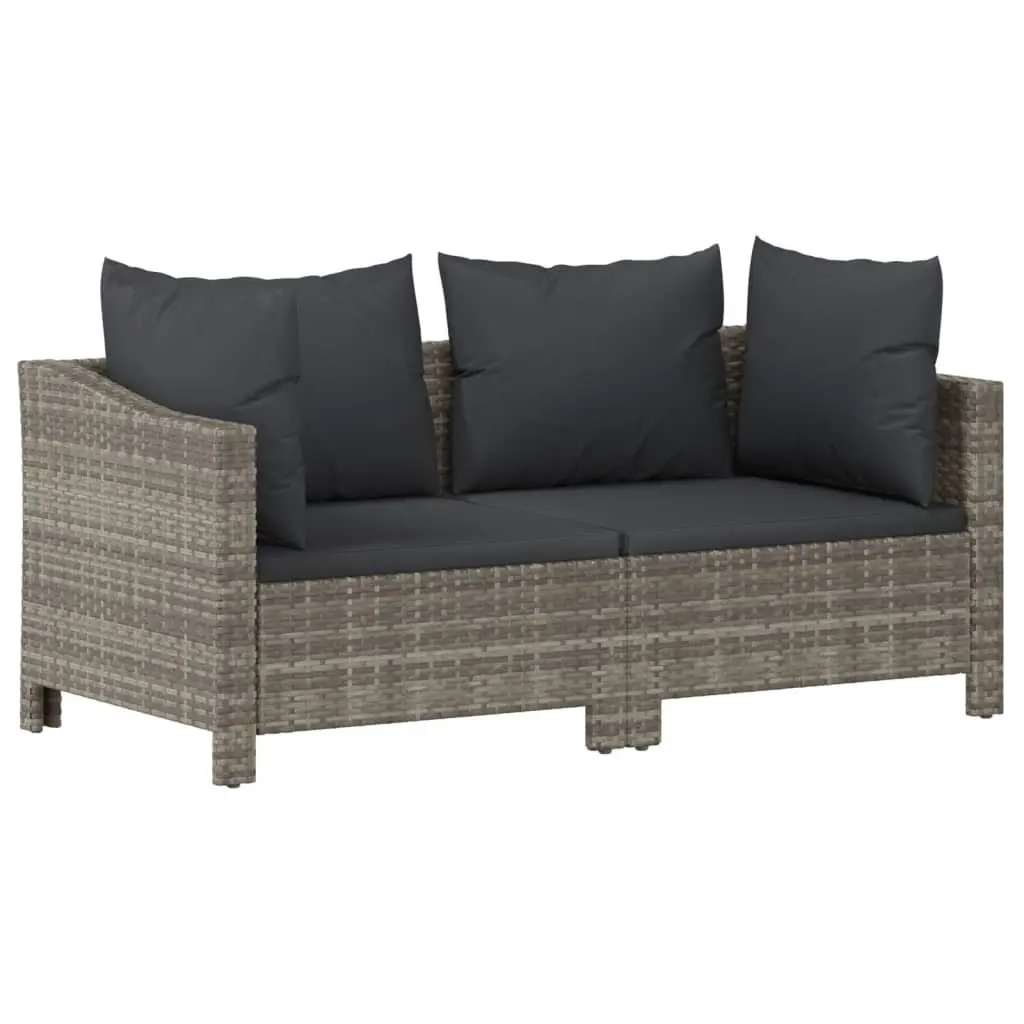Garden Lounge Set 5 Piece Modular Outdoor Furniture Grey PE Rattan with Cushions