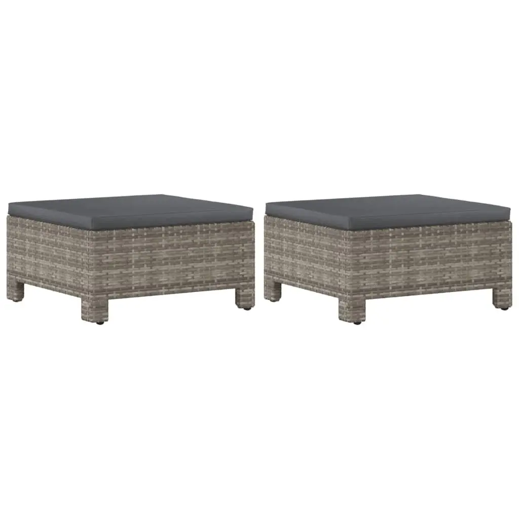 Garden Lounge Set PE Rattan Steel Frame 6 Piece Grey