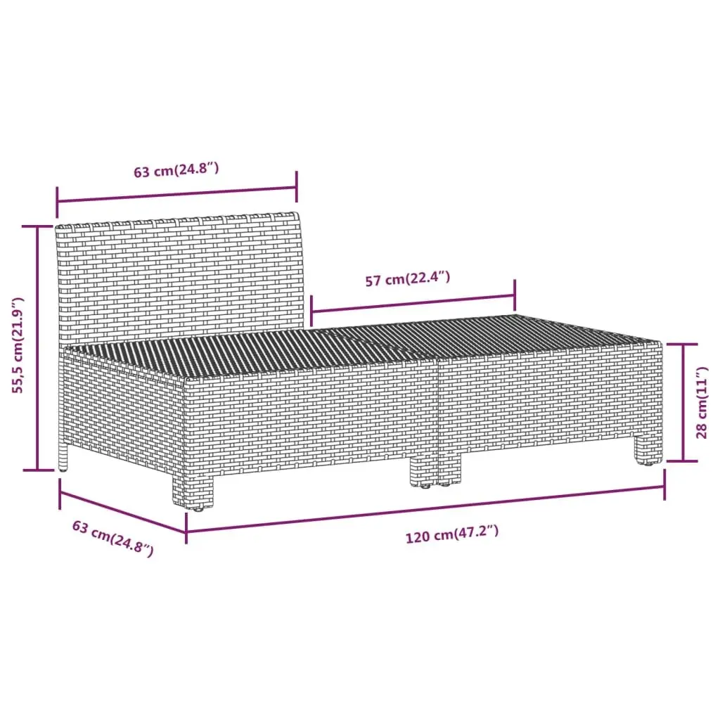 Garden Lounge Set 7 Piece Outdoor Furniture Rattan Sectional Sofa Grey Cushions