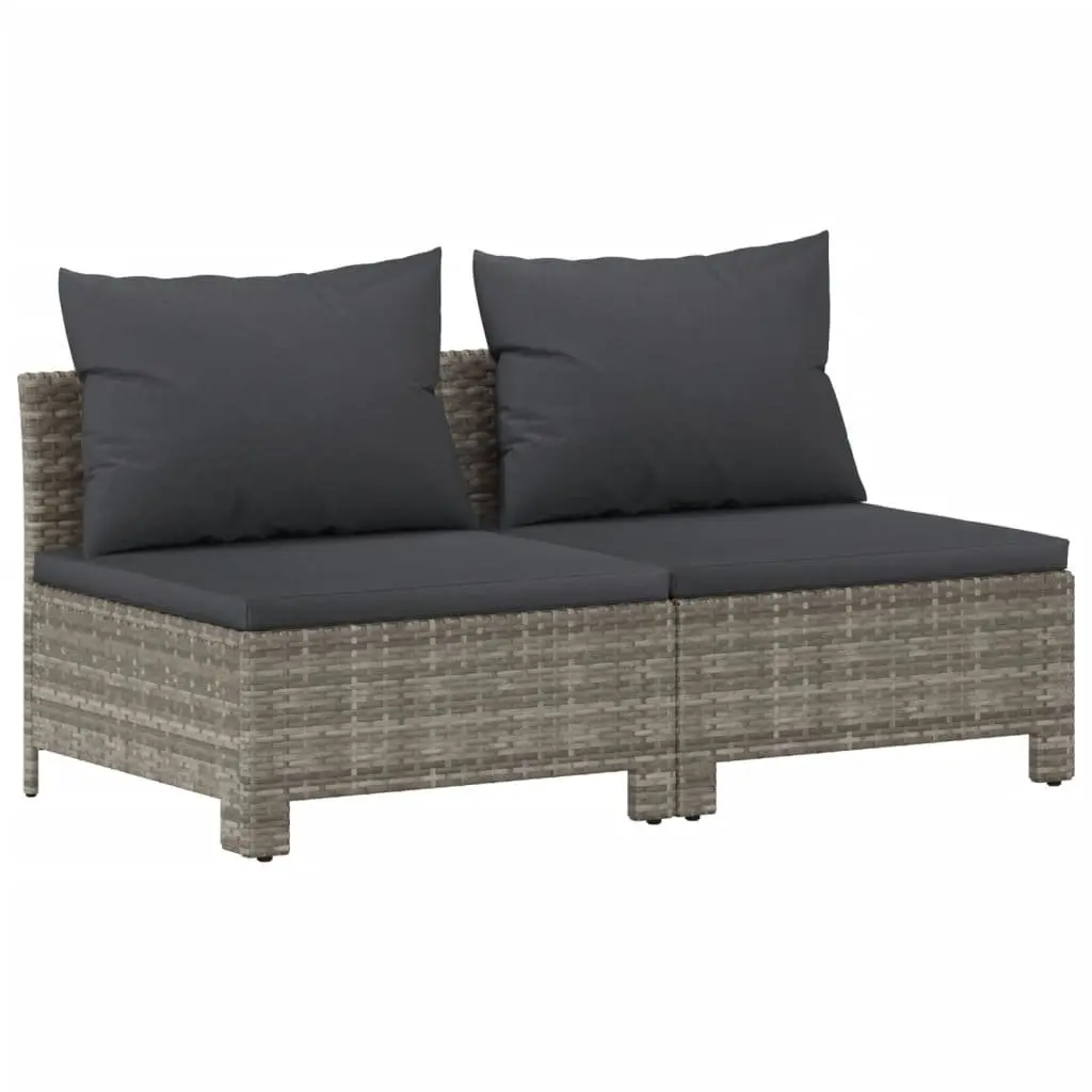 7PieceOutdoorLoungeSetModularFurnitureGreyPolyRattanCushionsPatioGarden